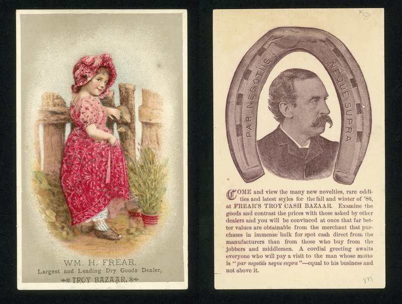Annonse for William H Frears Troy Cash Bazaar av American School
