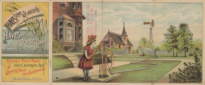 Annonse for Hayes Pump and Planter Company (farge litho) av American School