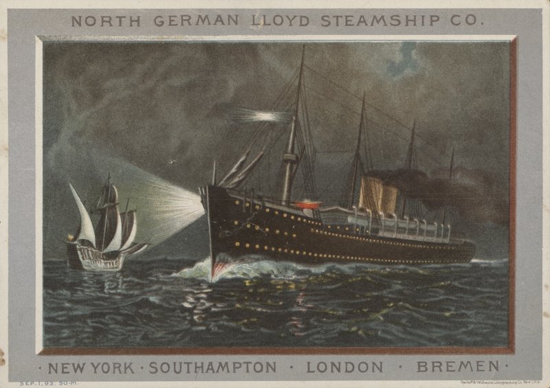 Annonse for det nordtyske Lloyd Steamship Company av American School
