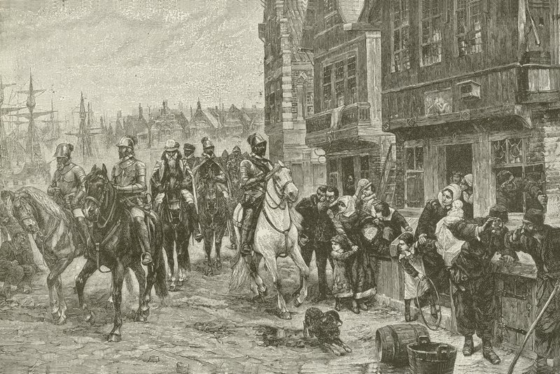 Alvas Last Ride through Amsterdam, fra maleriet av Chas Rochussen av American School