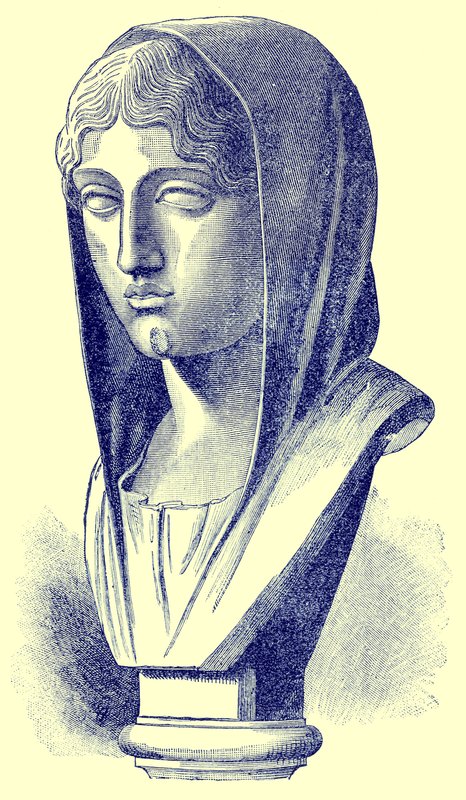Aspasia, illustrasjon fra History of Greece av Victor Duruy, utgitt 1890 (digitalt forbedret bilde) av American School
