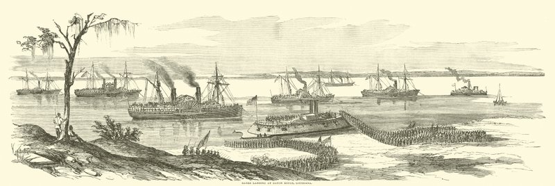 Banker som lander i Baton Rouge, Louisiana, mars 1863 av American School