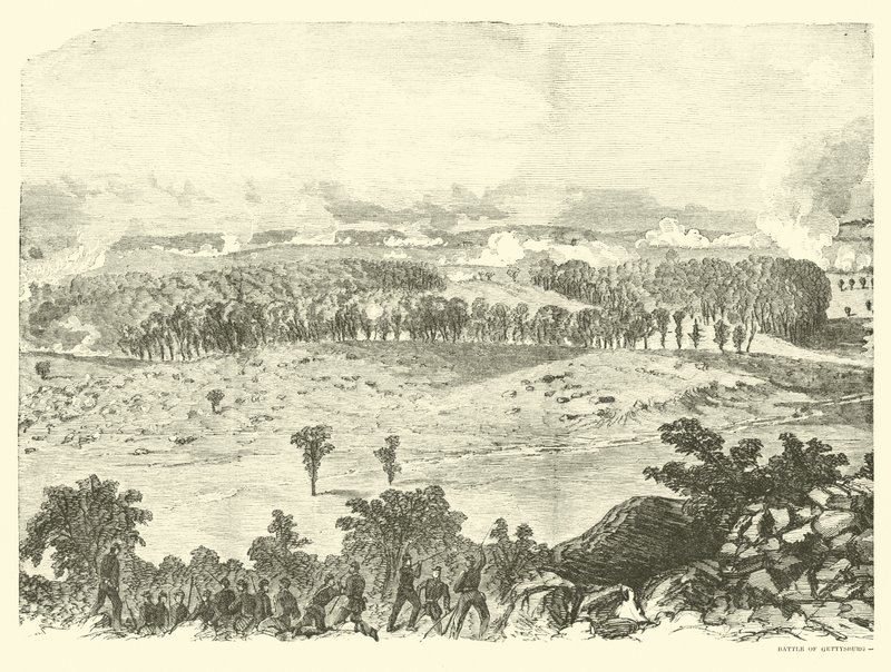 Slaget ved Gettysburg, Summit of Little Round Top, 2. juli, juli 1863 av American School