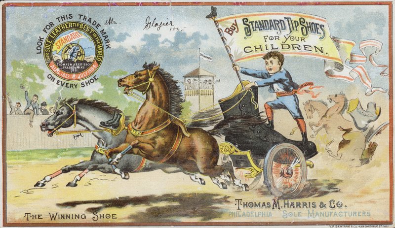 Boy Chariot Racing med støvel av American School