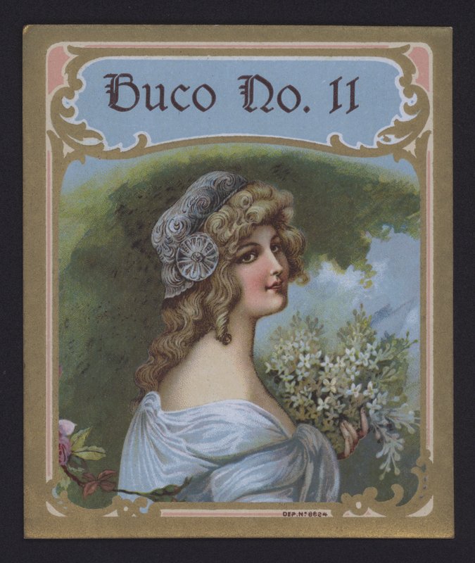 Buco No 11, sigaretikett (chromolitho) av American School