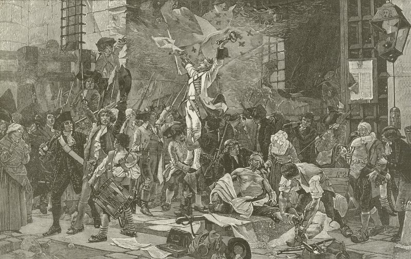 Capture of the Bastille, maleri av Francois Flameng av American School