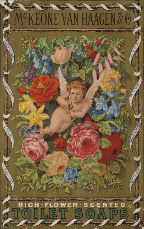 Kjerub med blomster av American School