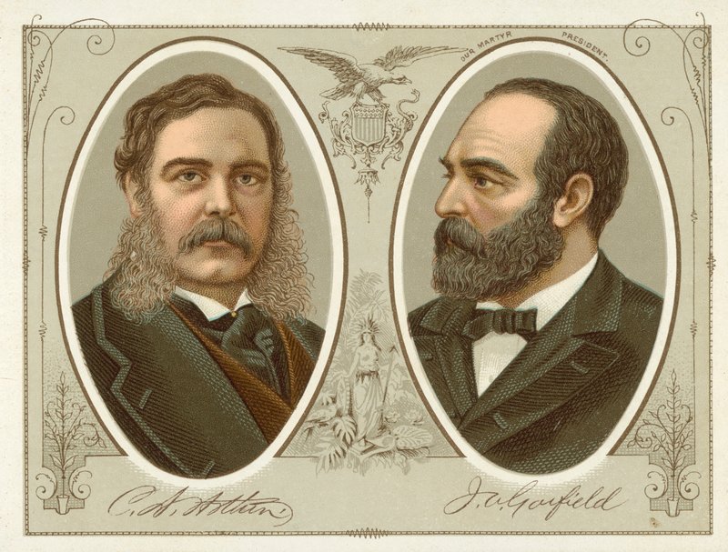 Chester A Arthur, James A Garfield (chromolitho) av American School