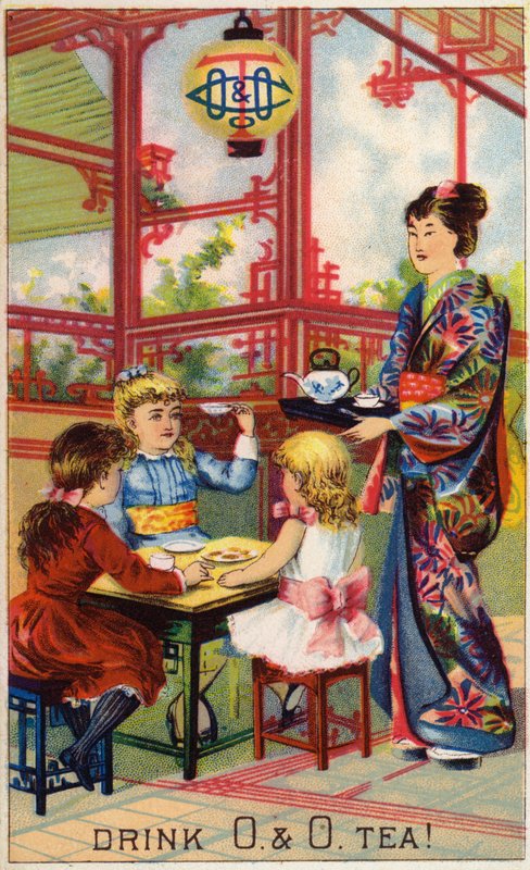 Barn på japansk teseremoni av American School