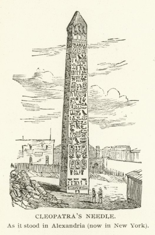 Cleopatras Needle, slik den sto i Alexandria, nå i New York av American School