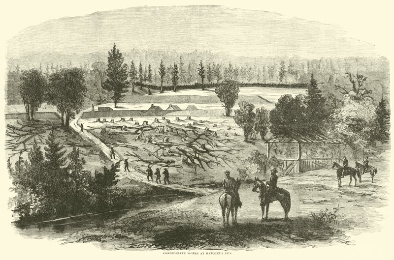 Konfødererte arbeider ved Hatchers Run, august 1864 av American School