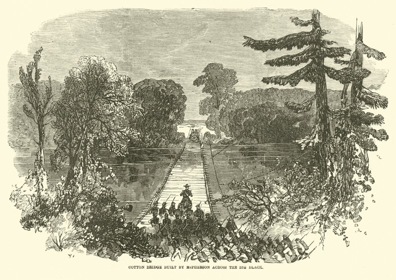 Bomullsbro bygget av McPherson over Big Black, mai 1863 av American School