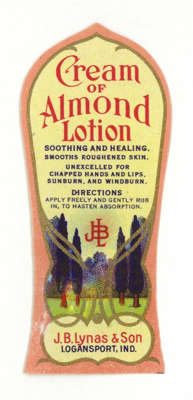 Cream of Almond Lotion Label, J B Lynas & Son av American School