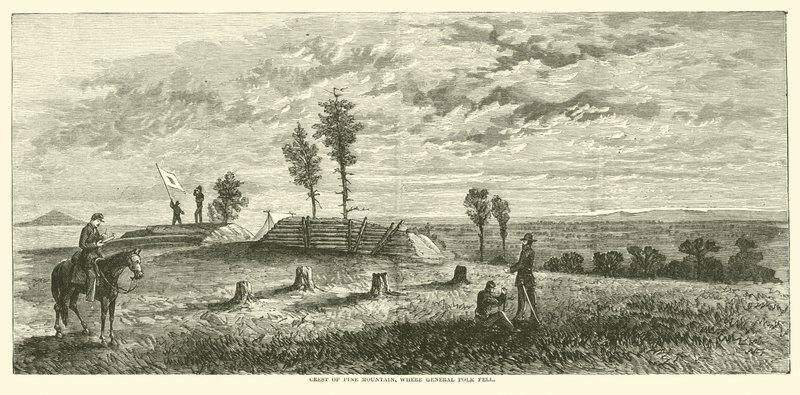 Crest of Pine Mountain, der general Polk falt, juni 1864 av American School