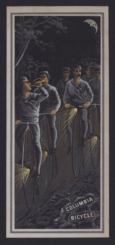 Syklister som sykler om natten (farge litho) av American School
