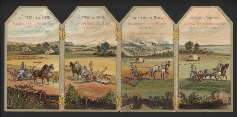 Hjortegårdsmaskiner (farge litho) av American School