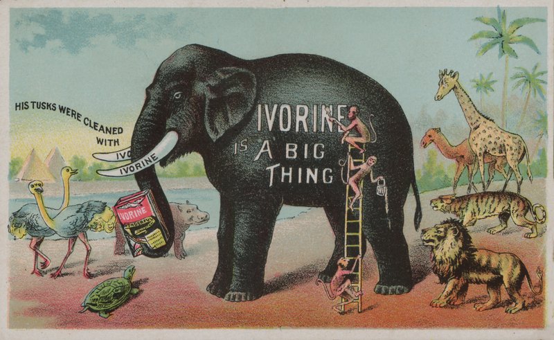 Elephant reklame Ivorine såpe av American School