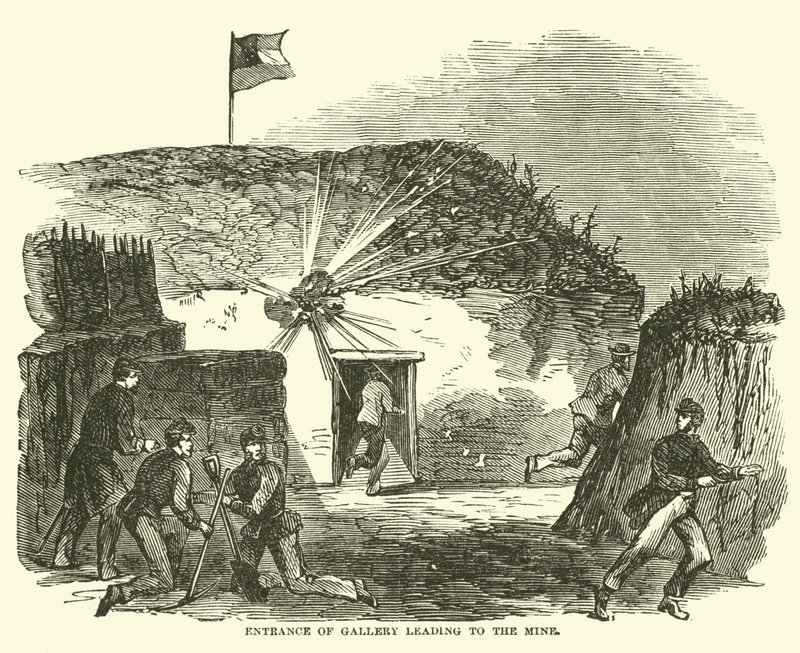 Inngangen til galleriet som fører til gruven, juni 1863 av American School