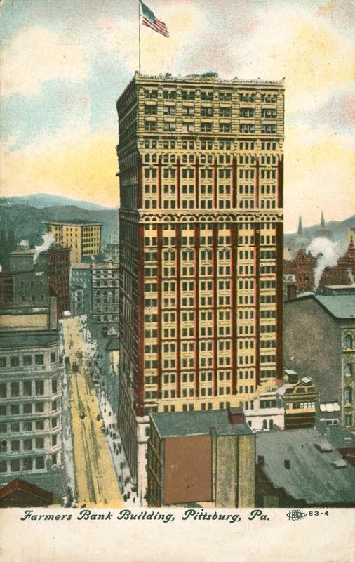 Farmers Bank Building, Pittsburgh, Pennsylvania, USA (farge litho) av American School