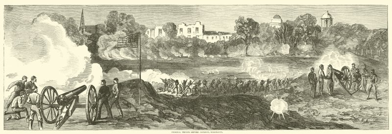 Føderale tropper før Jackson, Mississippi, juli 1863 av American School