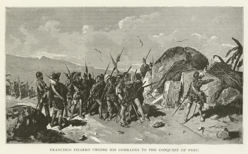 Francisco Pizarro oppfordret kameratene sine til erobringen av Peru av American School