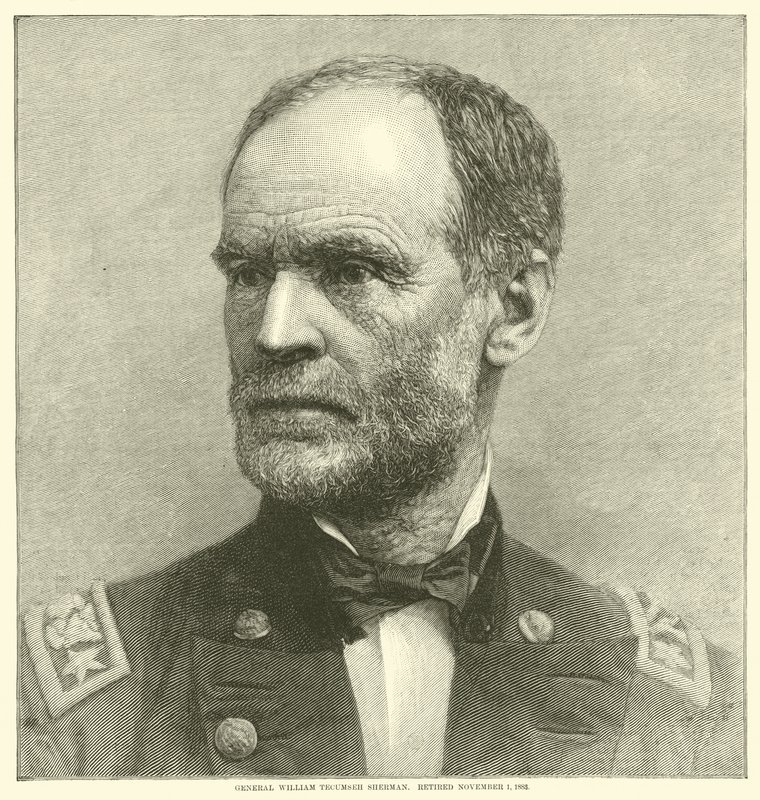 General William Tecumseh Sherman, pensjonert 1. november 1883, mai 1864 av American School