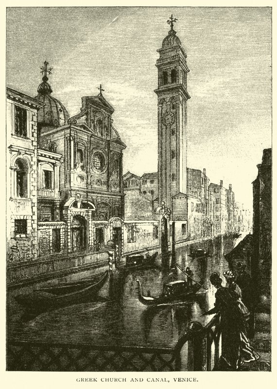 Gresk kirke og kanal, Venezia av American School