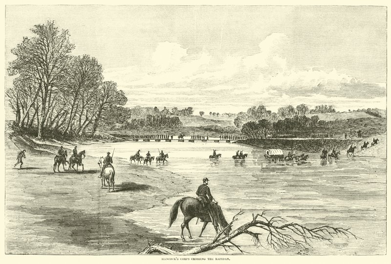 Hancocks korps krysser Rapidan, mai 1864 av American School