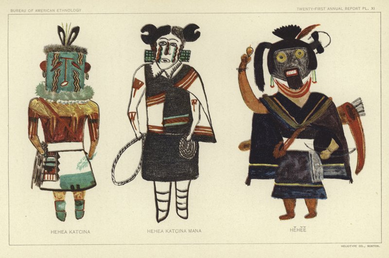 Hehea Katcina, Hehea Kastcina Mana, Hehee (farge litho) av American School