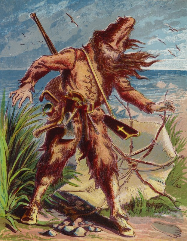 Illustrasjon for Robinson Crusoe av American School