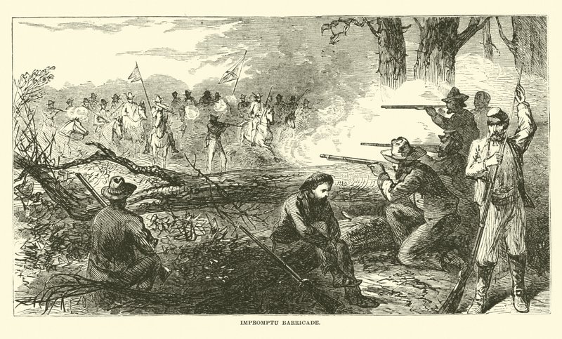 Improvisert barrikade, juli 1863 av American School