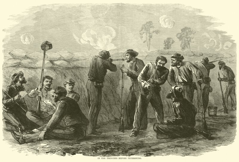 I skyttergravene før Petersburg, august 1864 av American School