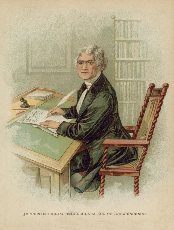 Jefferson signerer uavhengighetserklæringen av American School