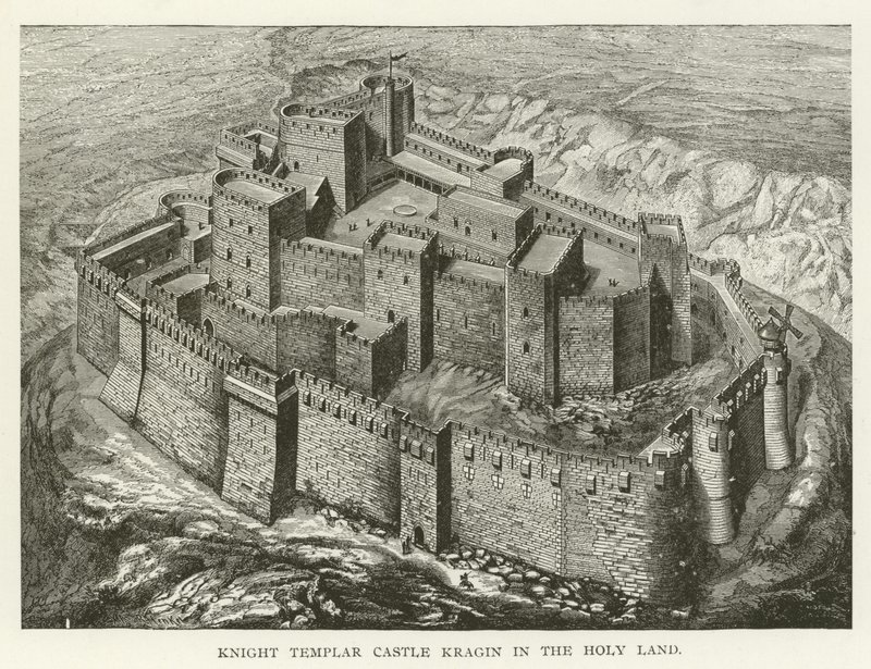 Knight Templar Castle Kragin i det hellige land av American School