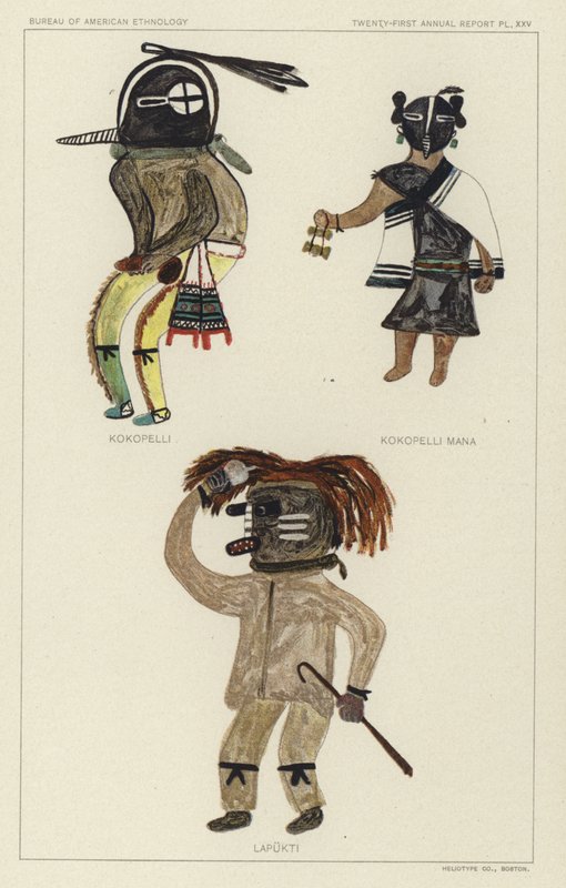 Kokopelli, Kokopelli Mana, Lapukti (fargelitografi) av American School