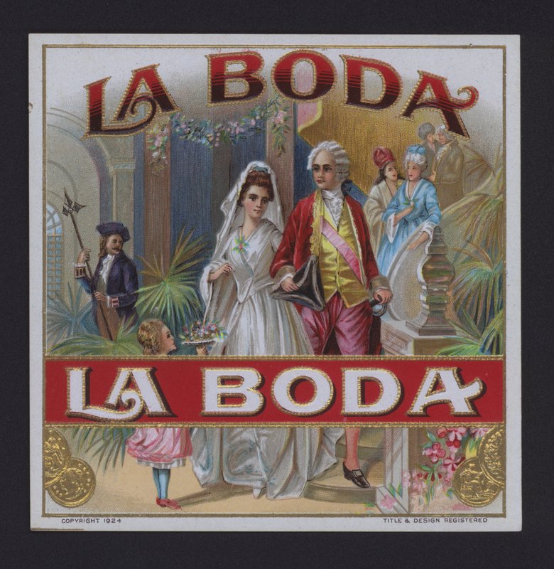 The Wedding, sigaretikett (chromolith) av American School