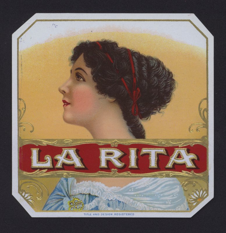 La Rita, sigaretikett (chromolitho) av American School