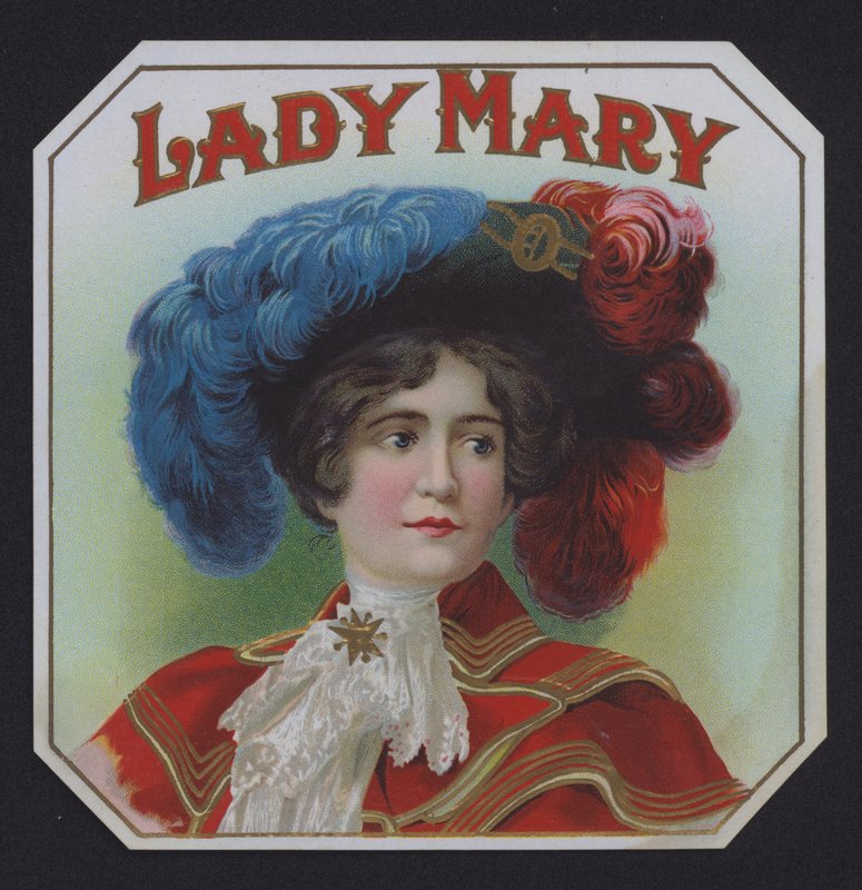 Lady Mary, sigaretikett (chromolitho) av American School
