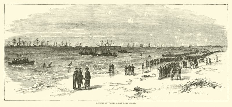 Landing av tropper over Fort Fisher, januar 1865 av American School