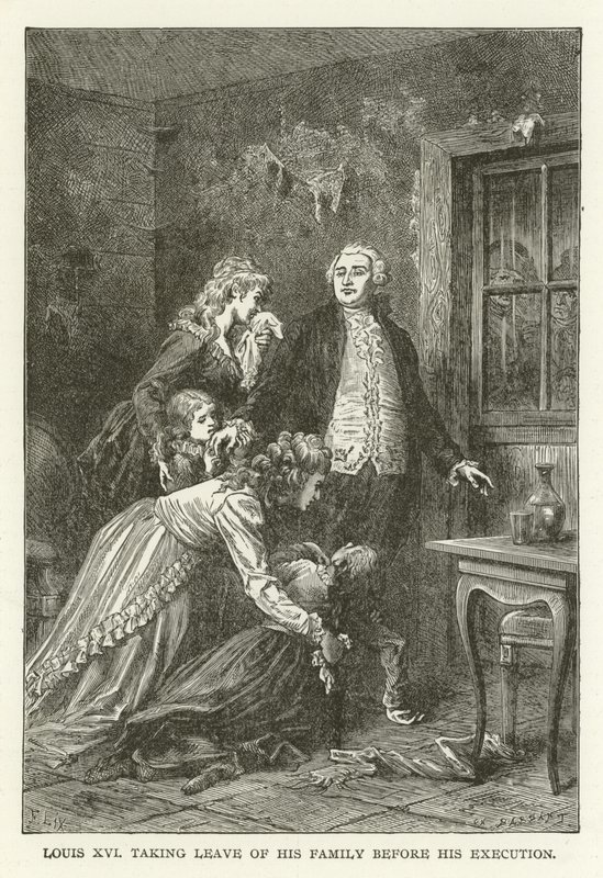 Louis XVI tok avskjed med familien før han ble henrettet av American School
