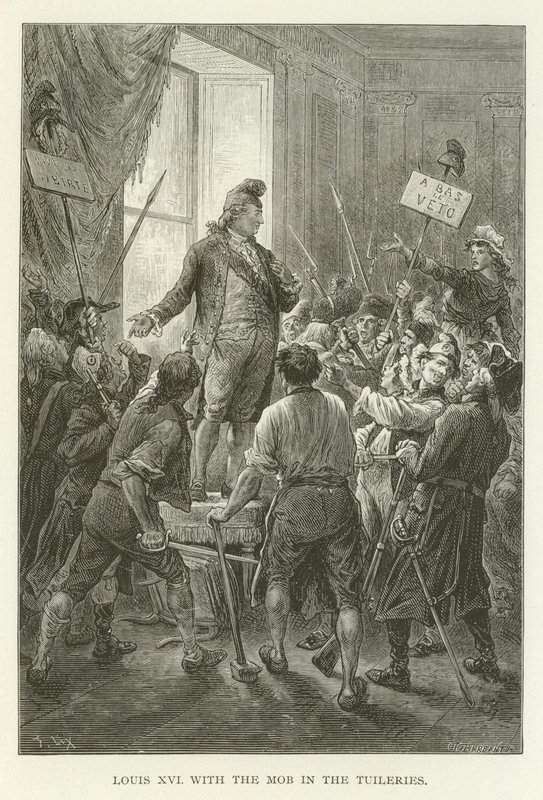 Louis XVI med mobben i Tuileriene av American School