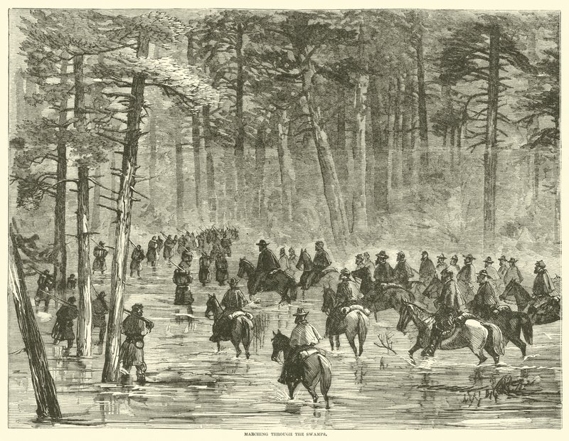Marserer gjennom sumpene, januar 1865 av American School