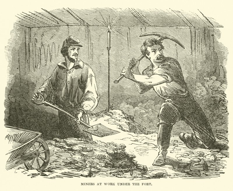 Gruvearbeidere på jobb under fortet, juni 1863 av American School