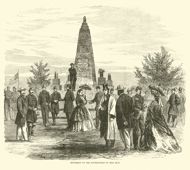Monument på slagmarken Bull Run, september 1862 av American School