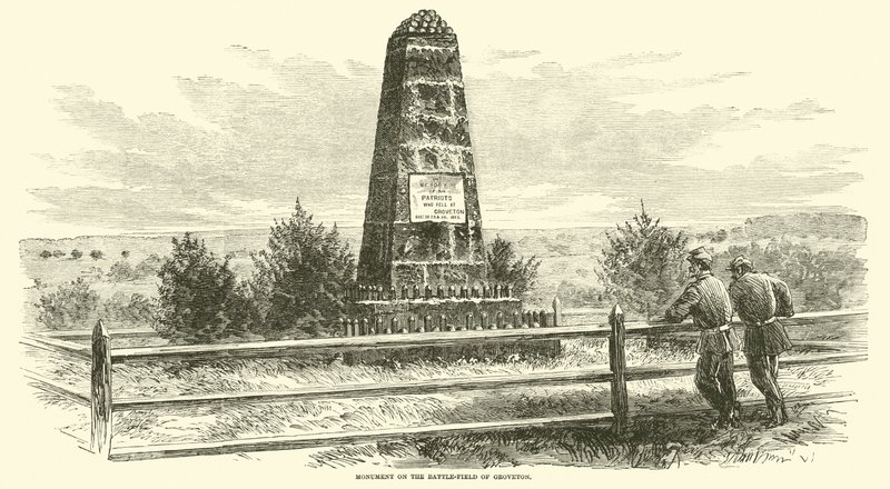 Monument på slagmarken i Groveton, august 1862 av American School