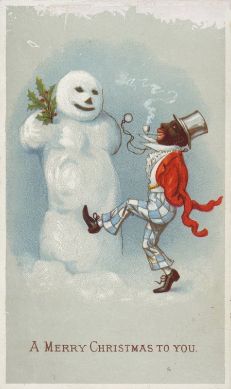 Negro og Snowman julekort av American School