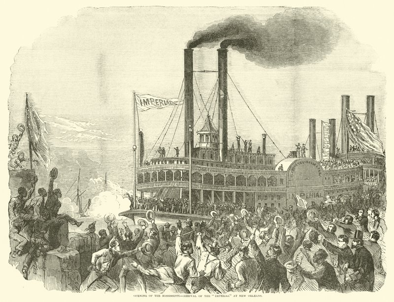 Åpning av Mississippi, ankomst av Imperial til New Orleans, juli 1863 av American School