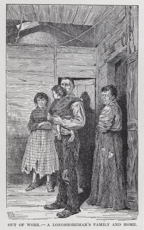 Ute av arbeid, en Longshoremans familie og hjem (litho) av American School