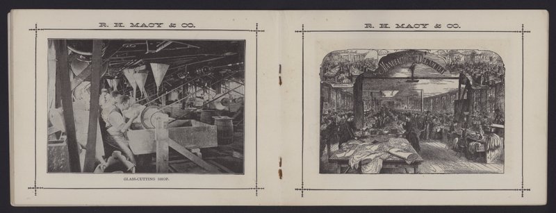 Sider fra et hefte om RH Macy & Co, New York, dvs. Macy's varehus (litho) av American School