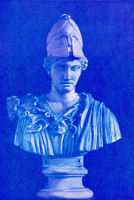 Pallas Athene, illustrasjon fra History of Greece av Victor Duruy, utgitt 1890 (digitalt forbedret bilde) av American School